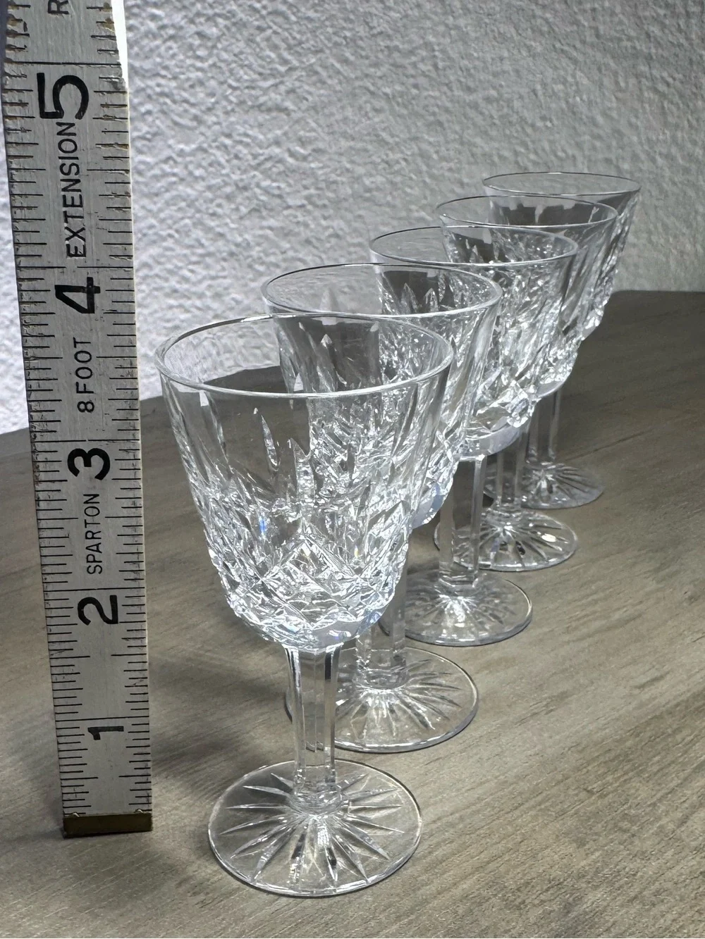 Vintage Waterford Lismore Cordial Glasses Set 5 Signed Crystal Ireland